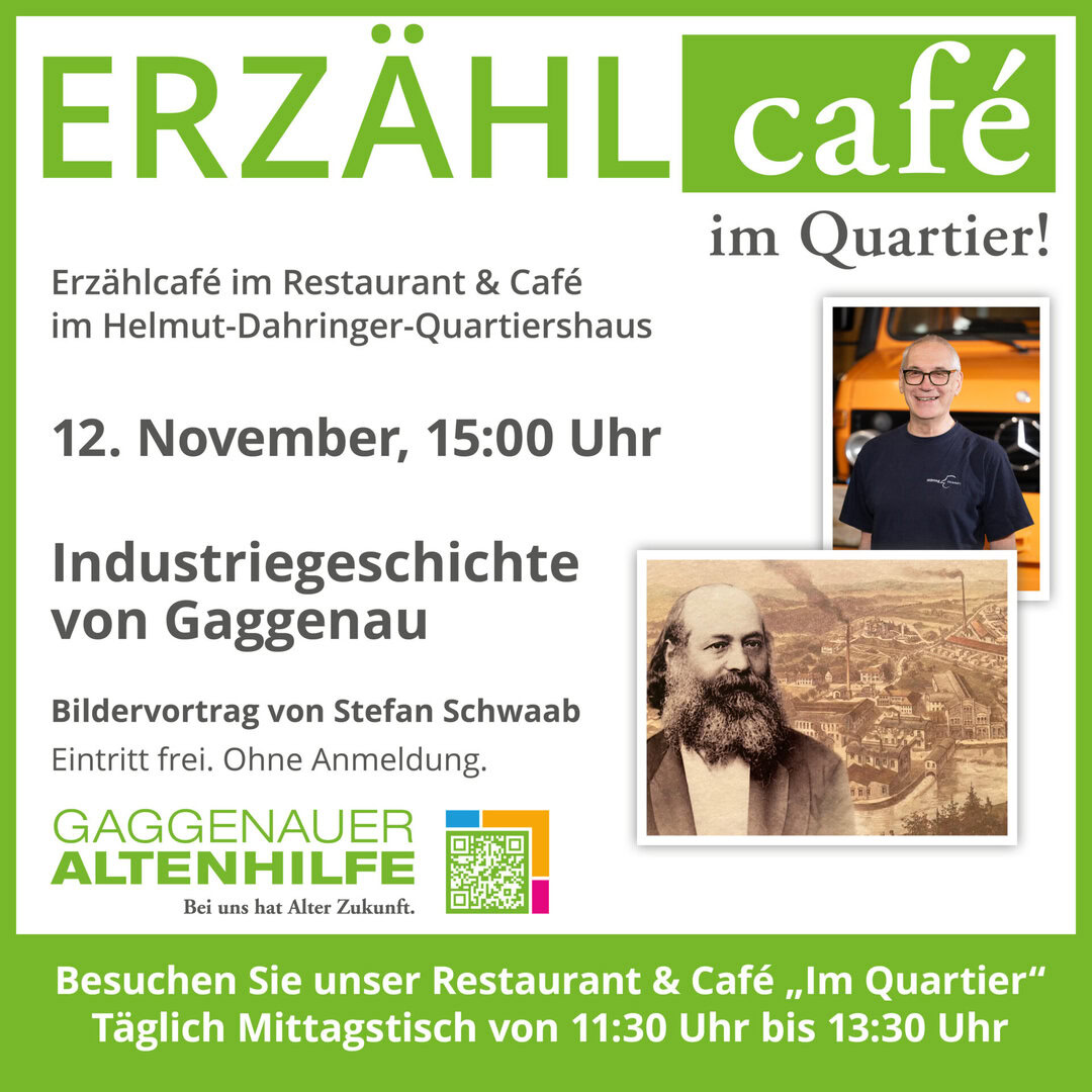 Erzählfcafé im Restaurant im Quartier: Industriegeschichte von Gaggenau