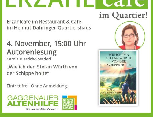 Ankündigung – Autorenlesung mit Carola Dietrich-Sossdorf